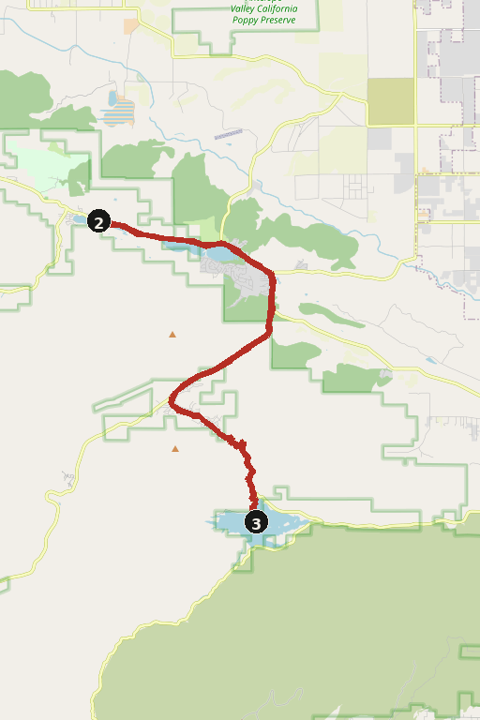 Map of Lake Hughes and the Rock Inn